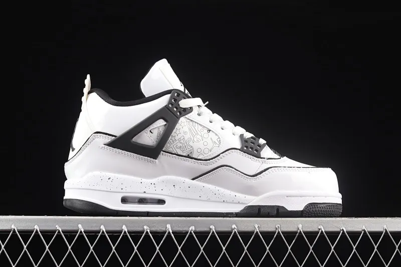 All categories Air Jordan Jordan series basketball shoes Air Jordan 4 Air Jordan 4 Retro GS "Light Smoke Grey" AJ4 Joe 4 Patent Leather Manuscript DC4101-100